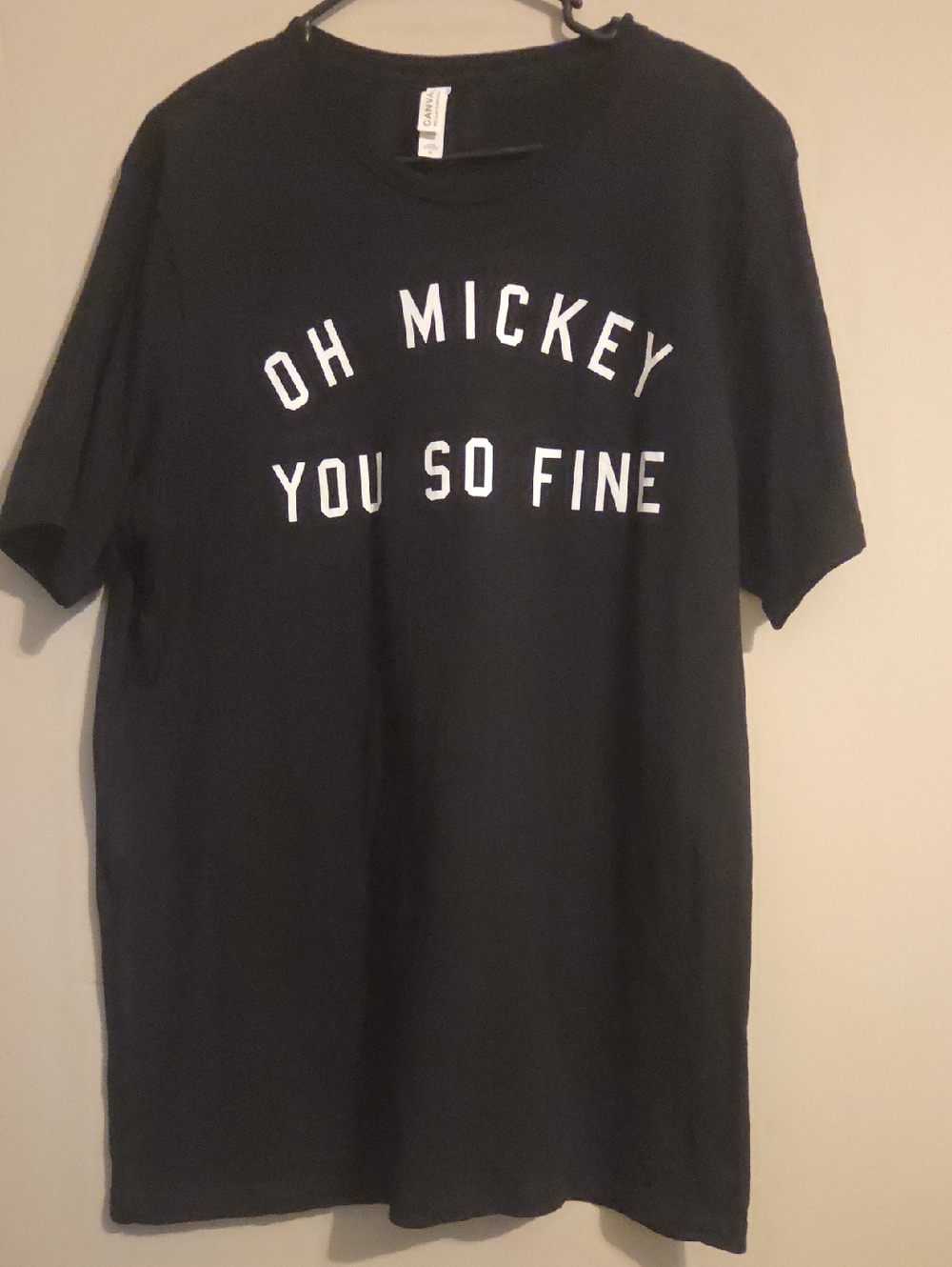 Bella Canvas Black Short Sleeve Tee with White Text